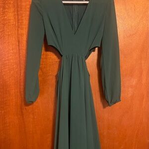 Forever 21 Deep Green Long Sleeve Dress